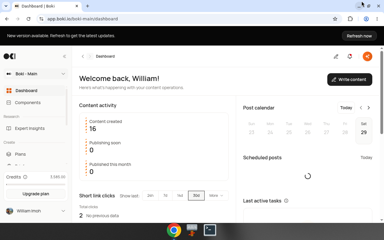 Boki dashboard