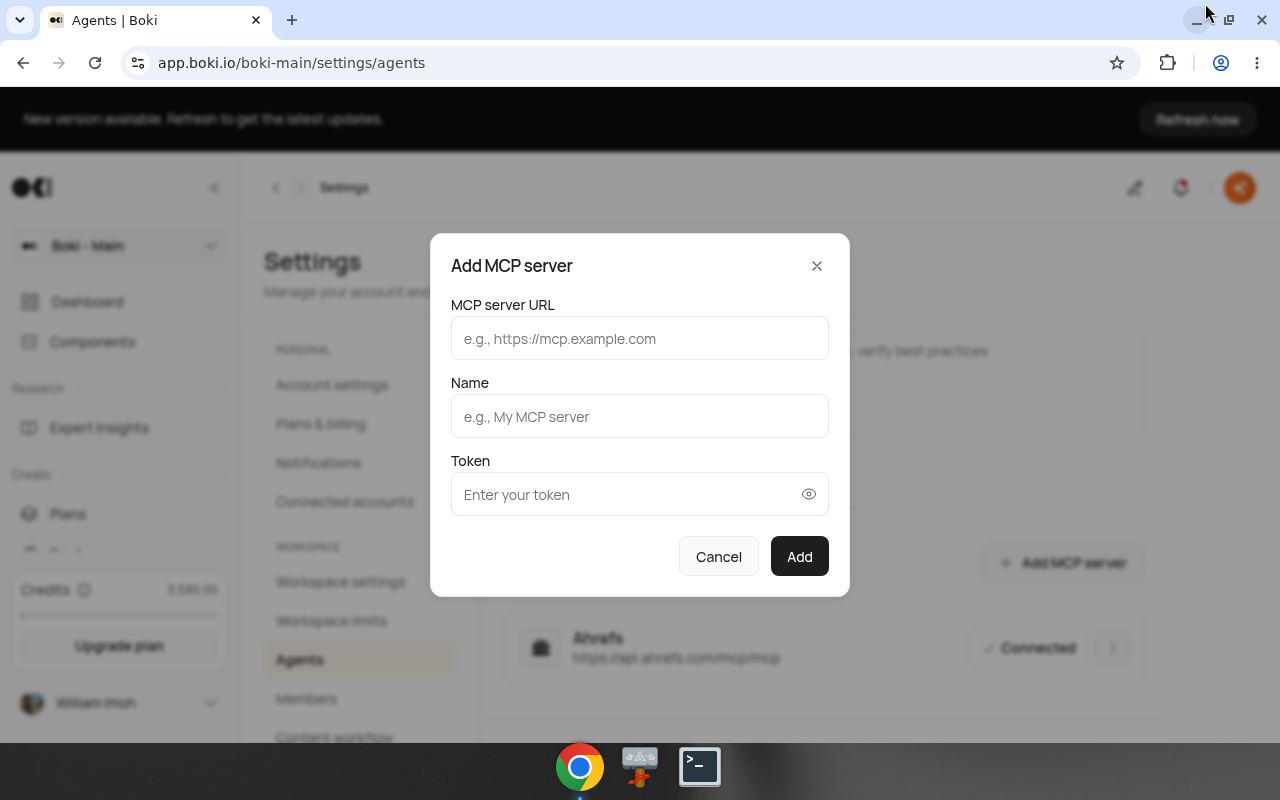 Add MCP server dialog